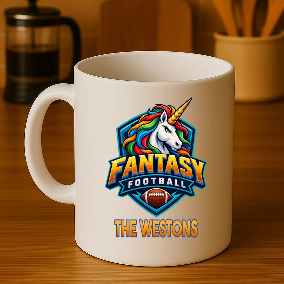 Personalized Fantasy Football Design – Custom Team Name & Fantasy League Graphic Mug - Front 3