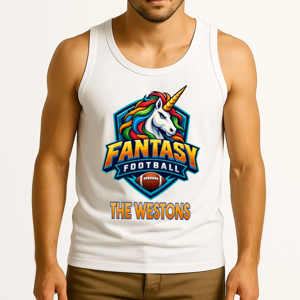 Personalized Fantasy Football Design – Custom Team Name & Fantasy League Graphic Men's Tank Top - Front 2
