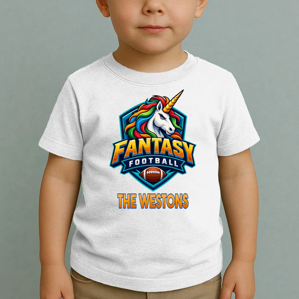 Personalized Fantasy Football Design – Custom Team Name & Fantasy League Graphic Toddler T-Shirt - Front 1