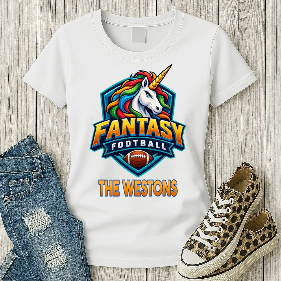 Personalized Fantasy Football Design – Custom Team Name & Fantasy League Graphic Women's T-Shirt - Front 2