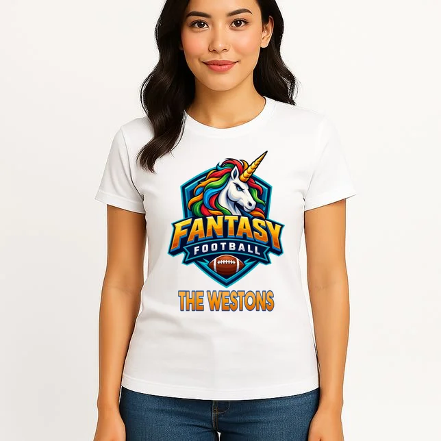 Personalized Fantasy Football Design – Custom Team Name & Fantasy League Graphic Women's T-Shirt - Front 3