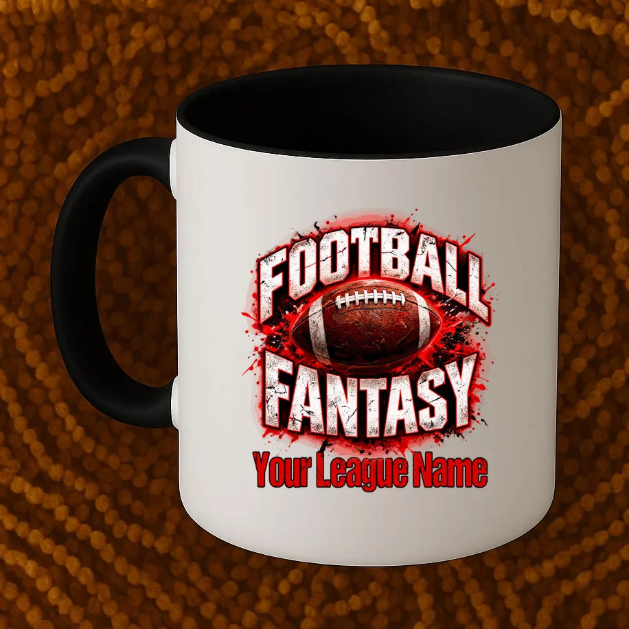 Personalized Fantasy Football Design – Custom League Name & Football Graphic Mug - Front 1