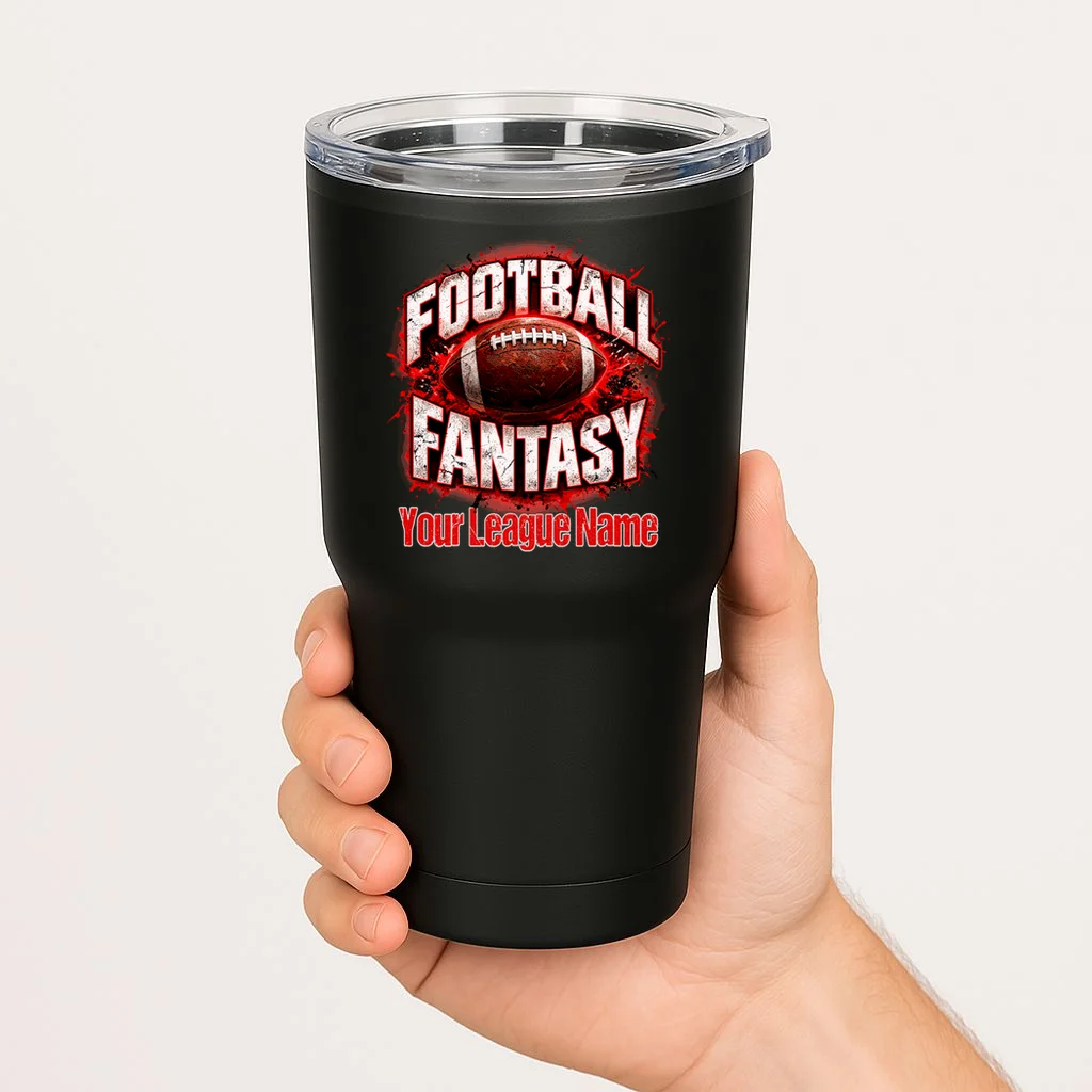 Personalized Fantasy Football Design – Custom League Name & Football Graphic 20oz Tumbler - Front 1