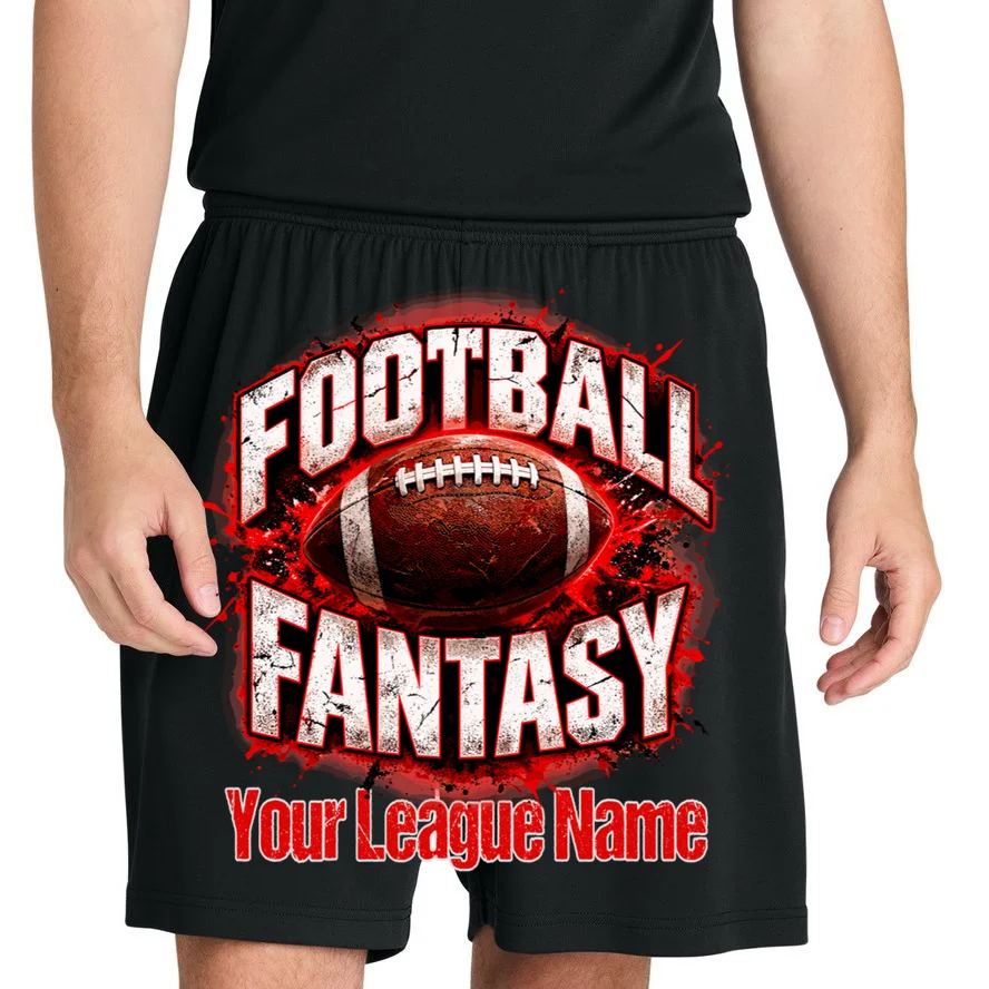 Personalized Fantasy Football Design – Custom League Name & Football Graphic Men's Shorts - Front 1