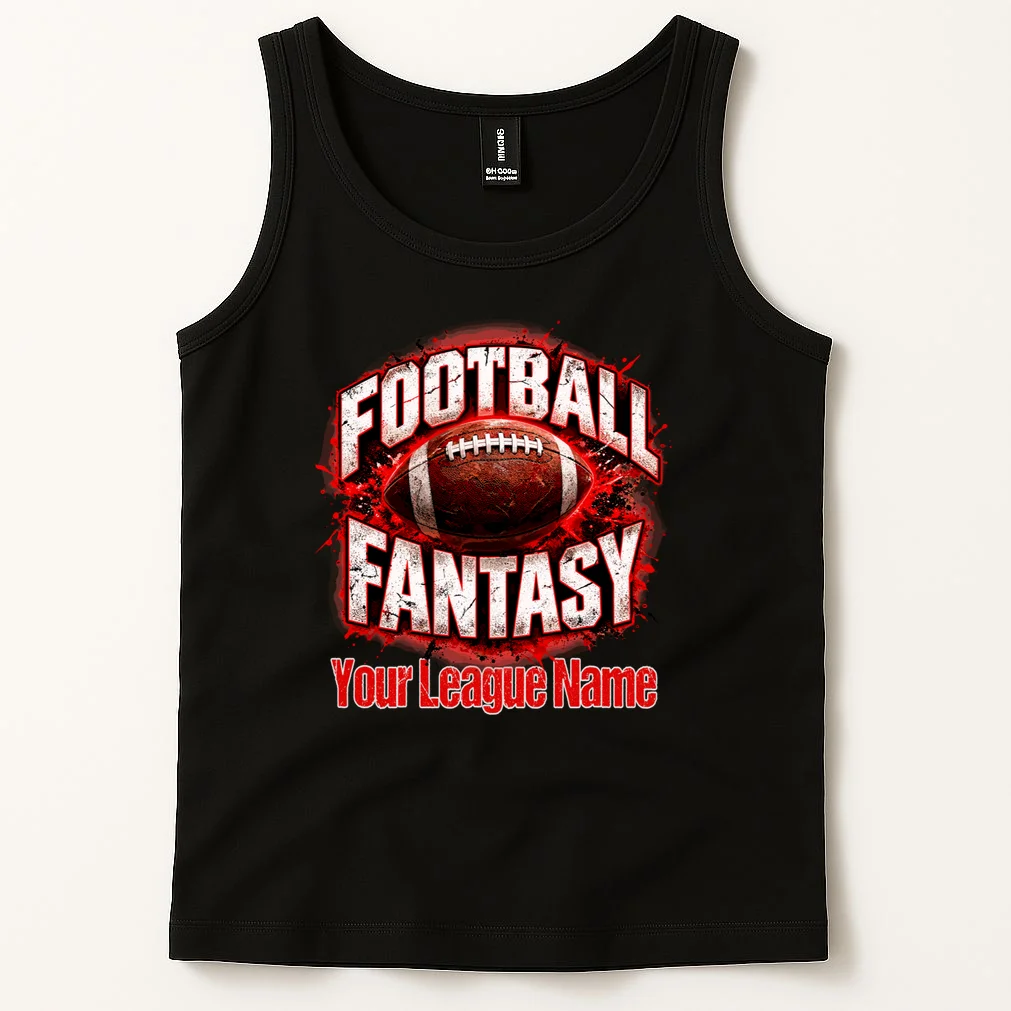 Personalized Fantasy Football Design – Custom League Name & Football Graphic Men's Tank Top - Front 1