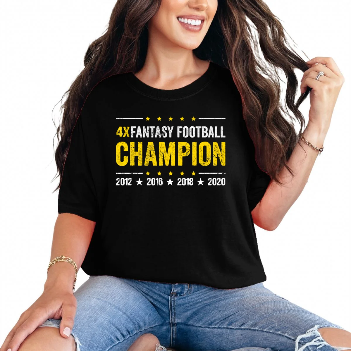 Personalized Fantasy Football Champion Custom Year T-Shirt - Front