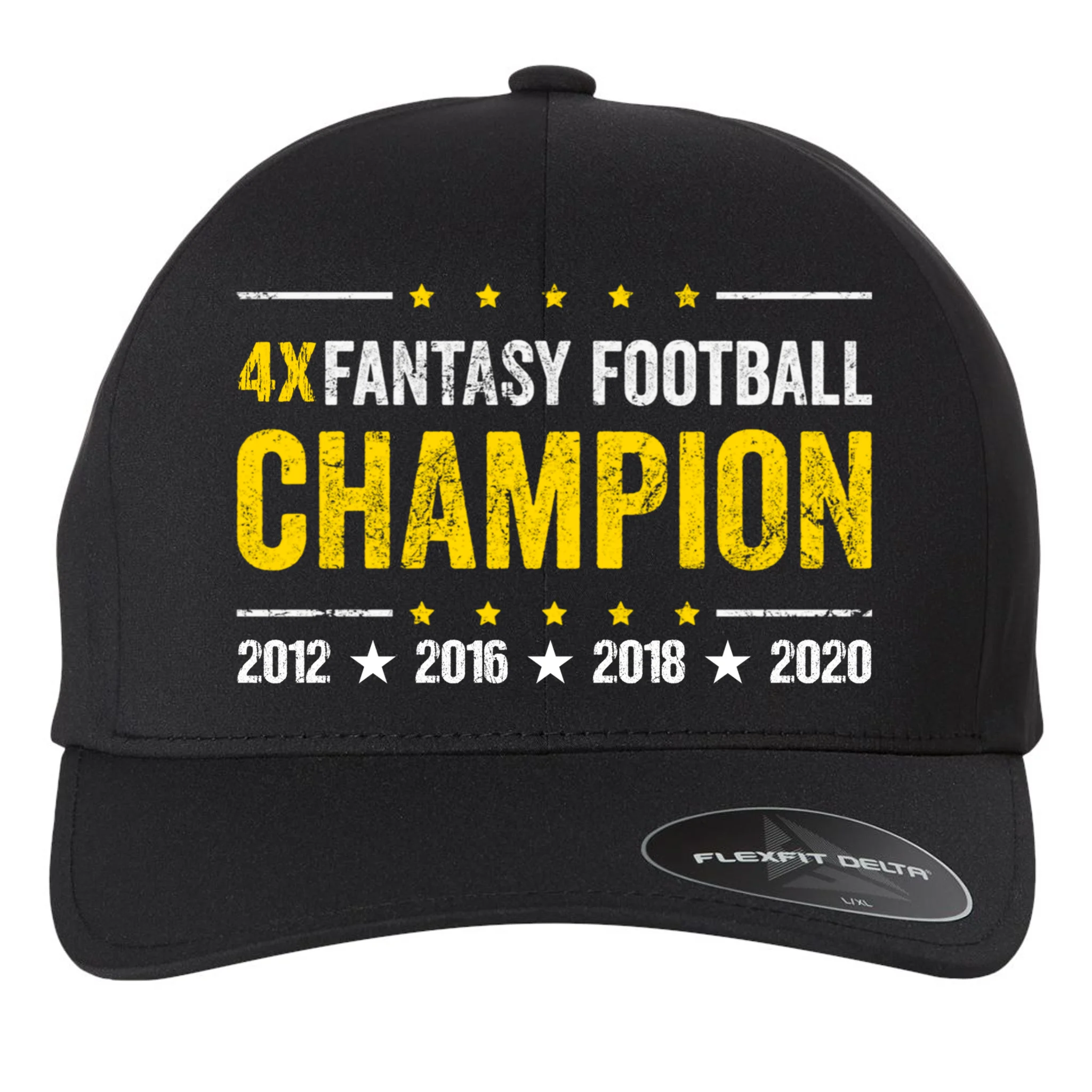 Personalized Fantasy Football Champion Custom Year Flexfit Men's Snapback Hat - Front