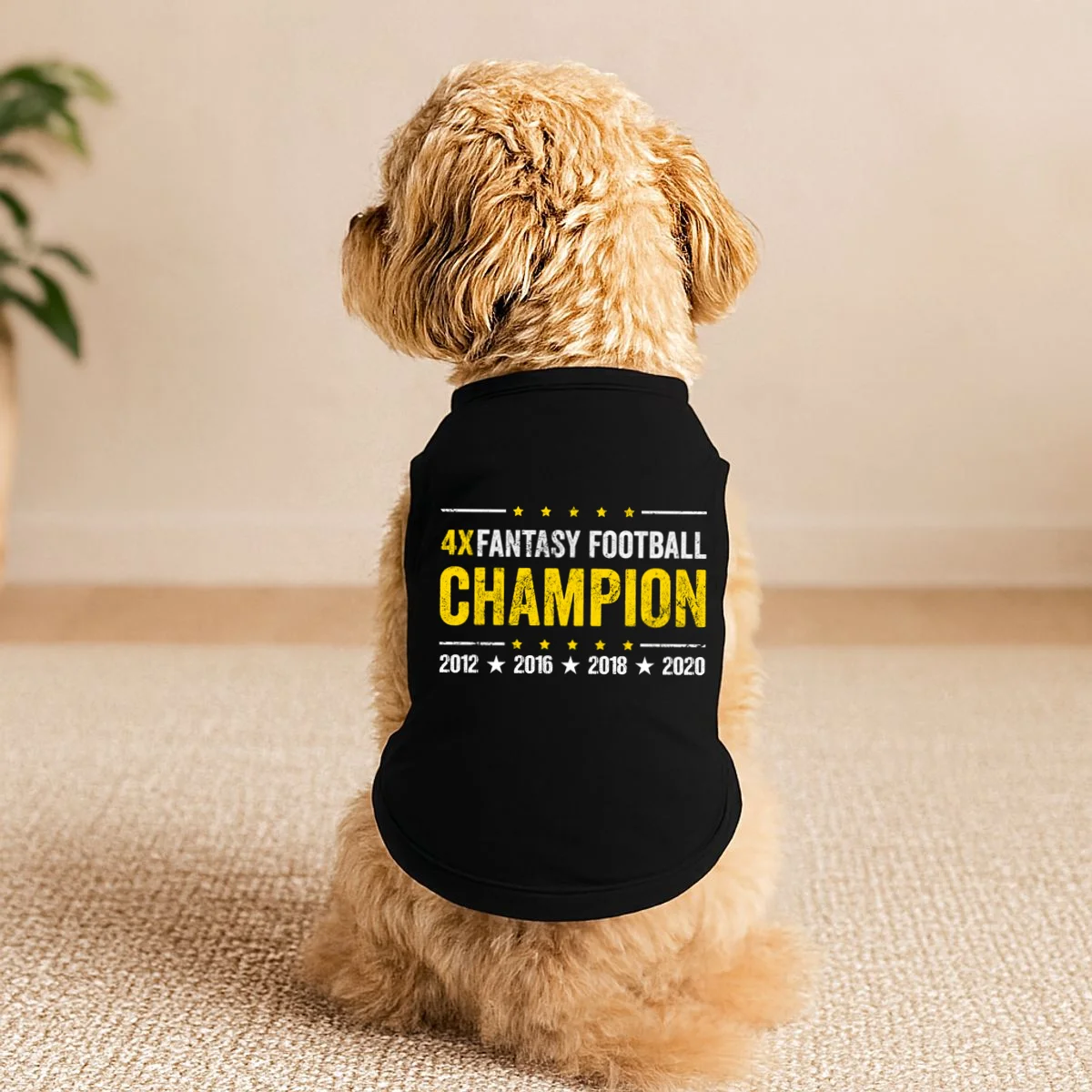 Personalized Fantasy Football Champion Custom Year Doggie Tank - Front 1