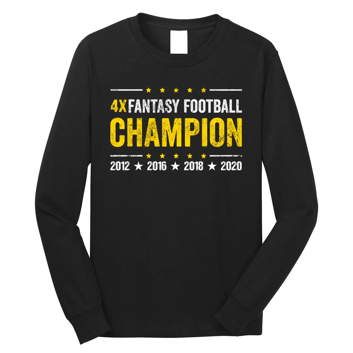 Personalized Fantasy Football Champion Custom Year Long Sleeve Shirt - Front