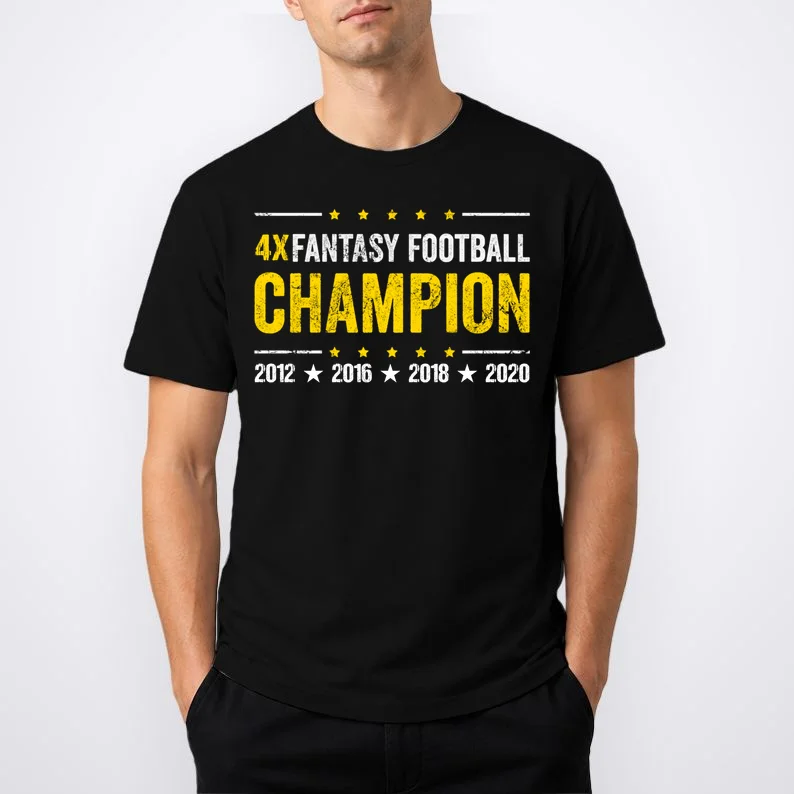 Personalized Fantasy Football Champion Custom Year T-Shirt - Front 1