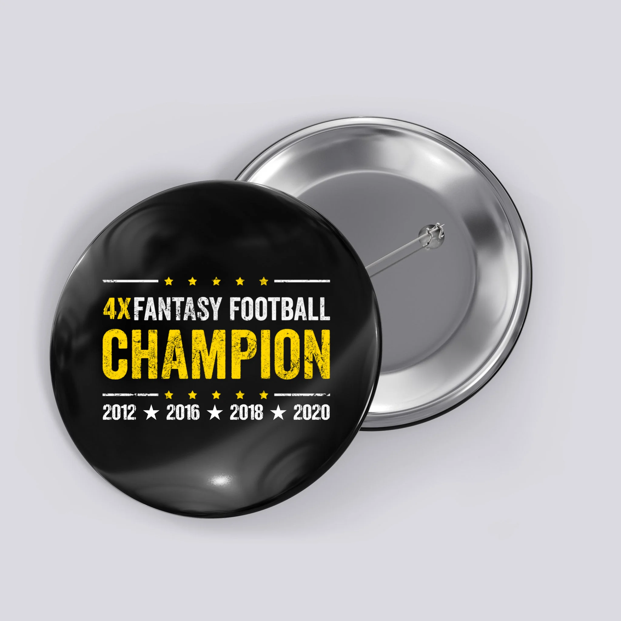 Personalized Fantasy Football Champion Custom Year Button - Front