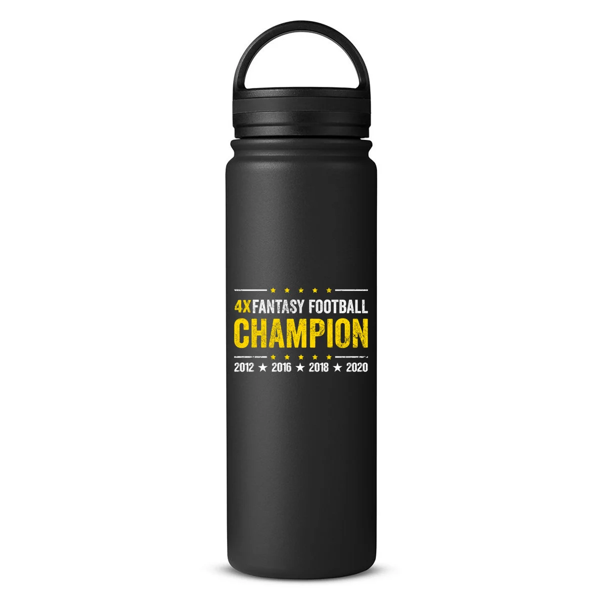 Personalized Fantasy Football Champion Custom Year 24oz Water Bottle - Front