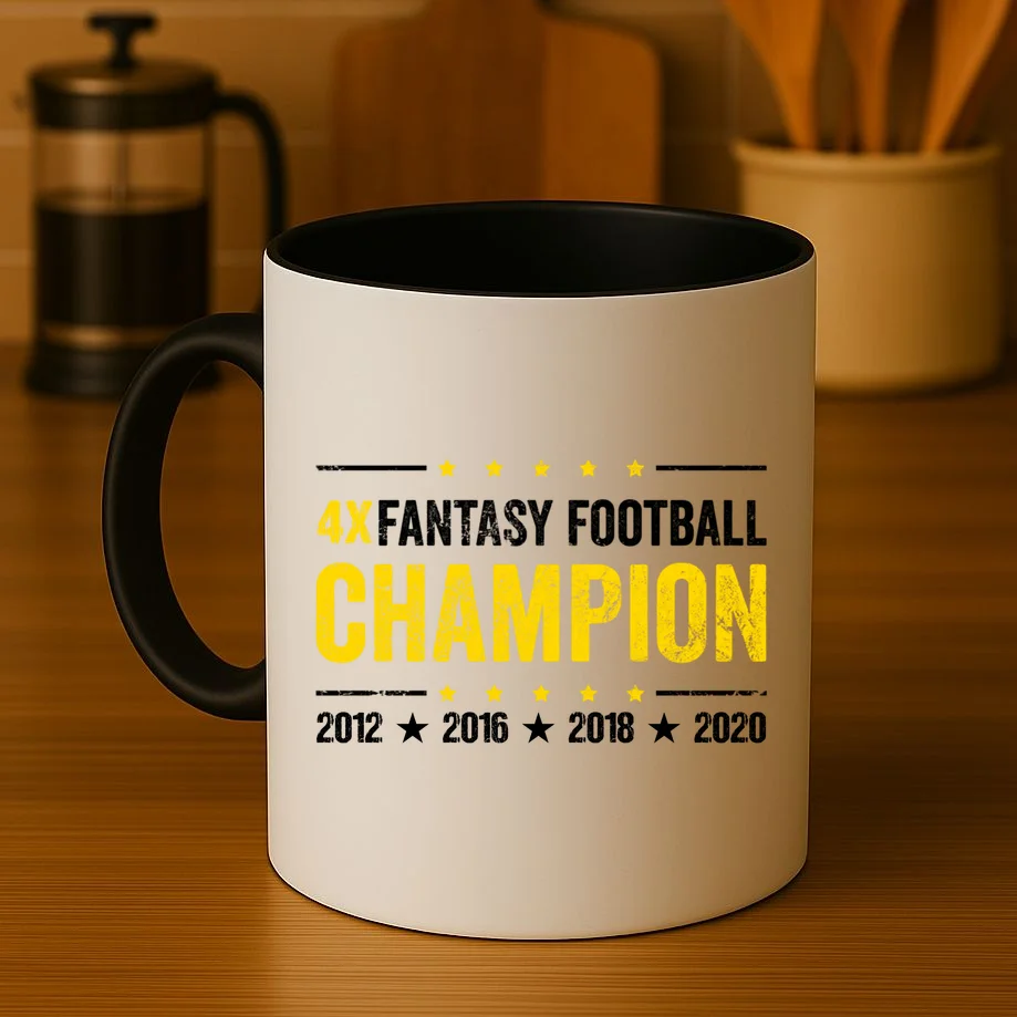 Personalized Fantasy Football Champion Custom Year Coffee Mug - Front 3