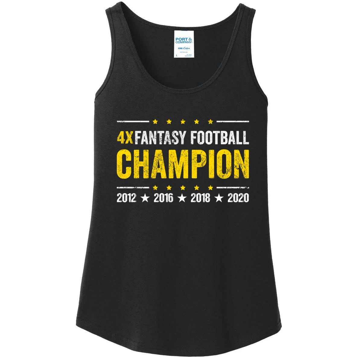 Personalized Fantasy Football Champion Custom Year Women's Tank Top - Front