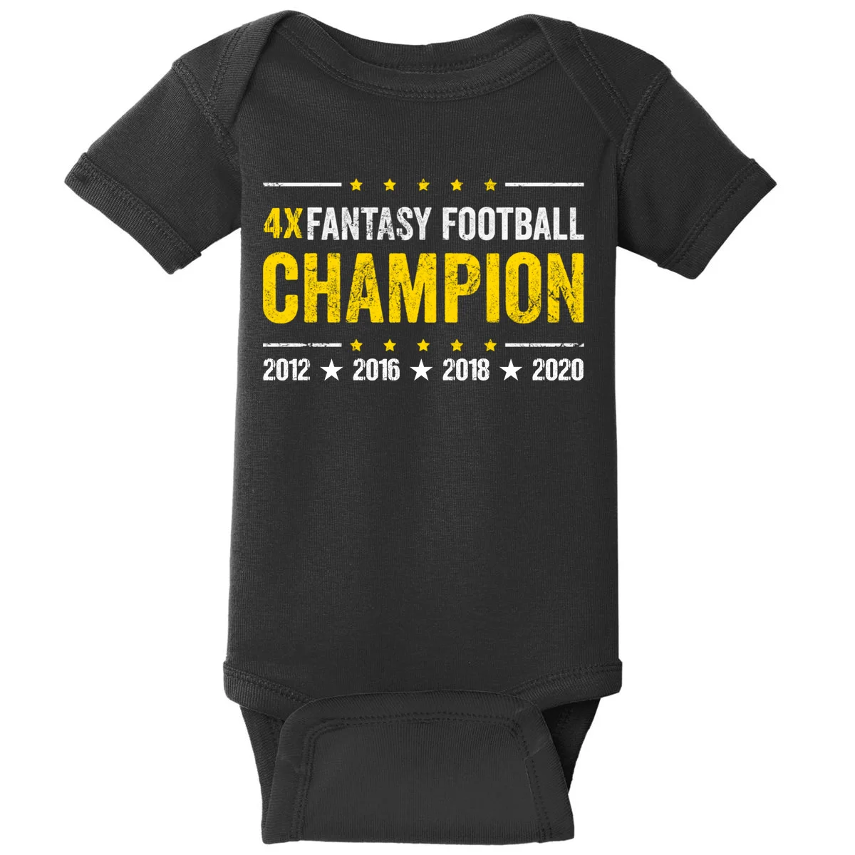 Personalized Fantasy Football Champion Custom Year Baby Bodysuit - Front