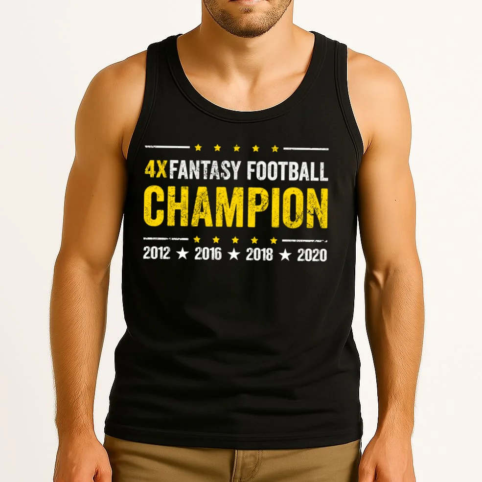 Personalized Fantasy Football Champion Custom Year Tank Top - Front 2