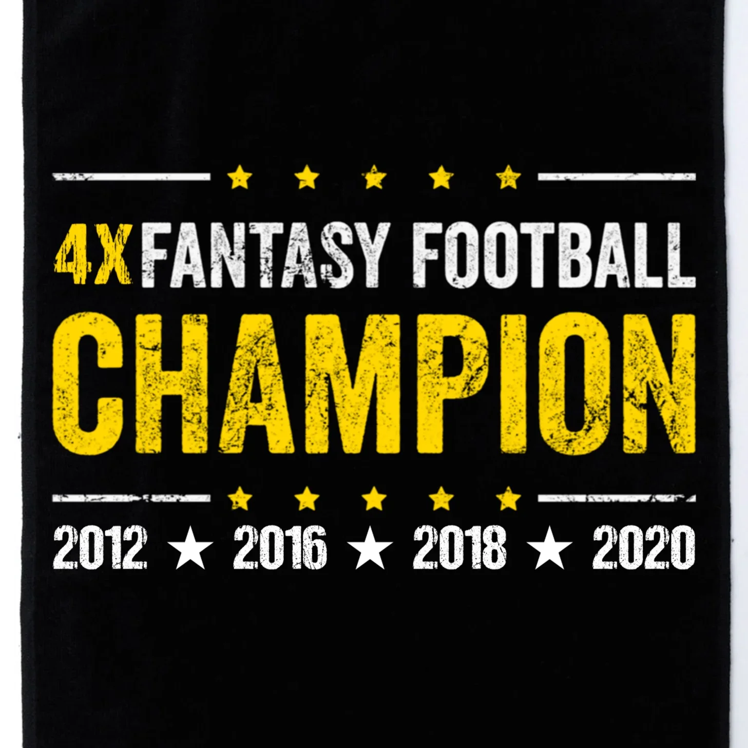 Personalized Fantasy Football Champion Custom Year Golf Towel - Front - Close-up