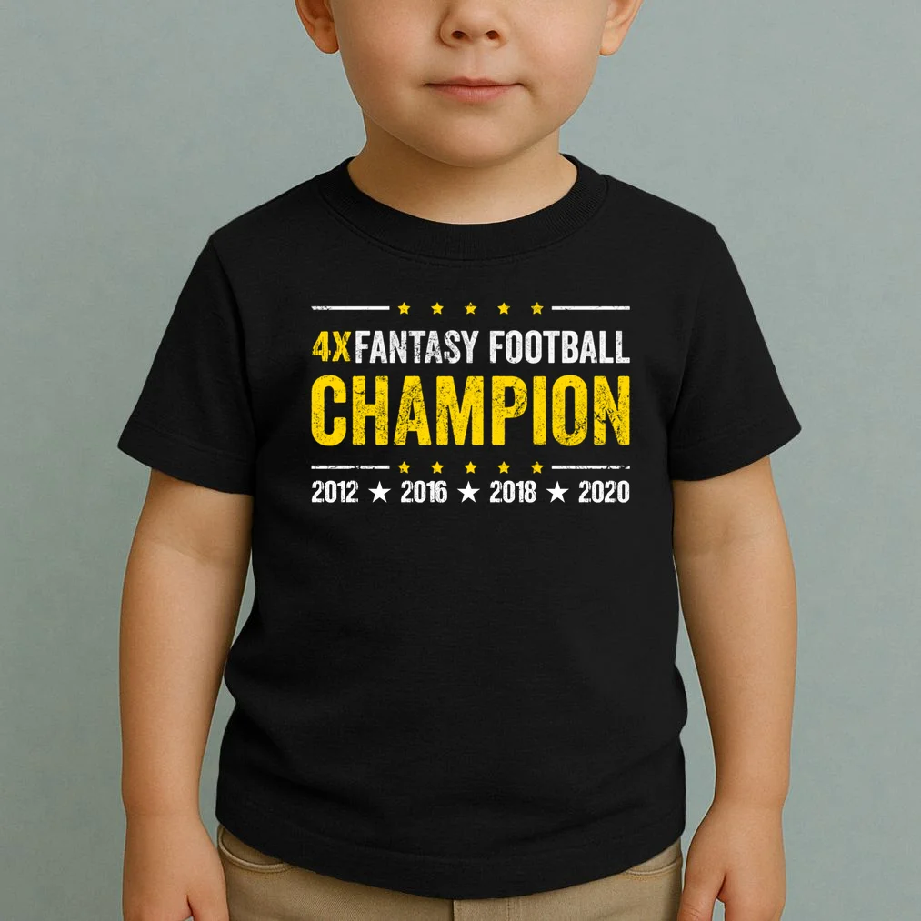 Personalized Fantasy Football Champion Custom Year Toddler T-Shirt - Front 1