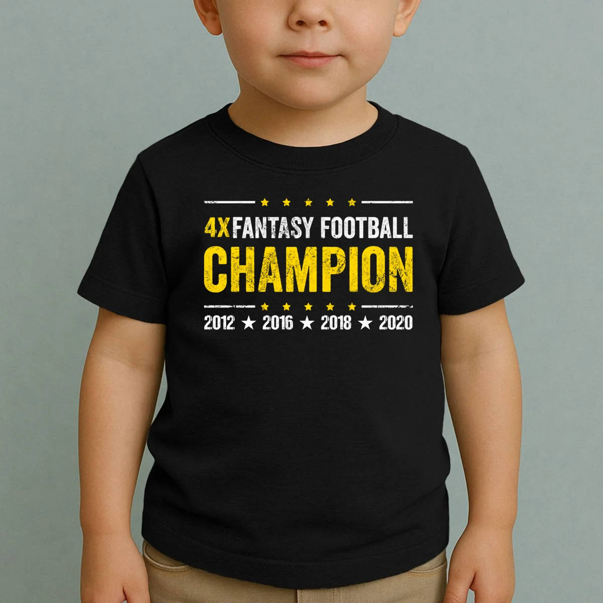Personalized Fantasy Football Champion Custom Year Toddler T-Shirt - Front 1