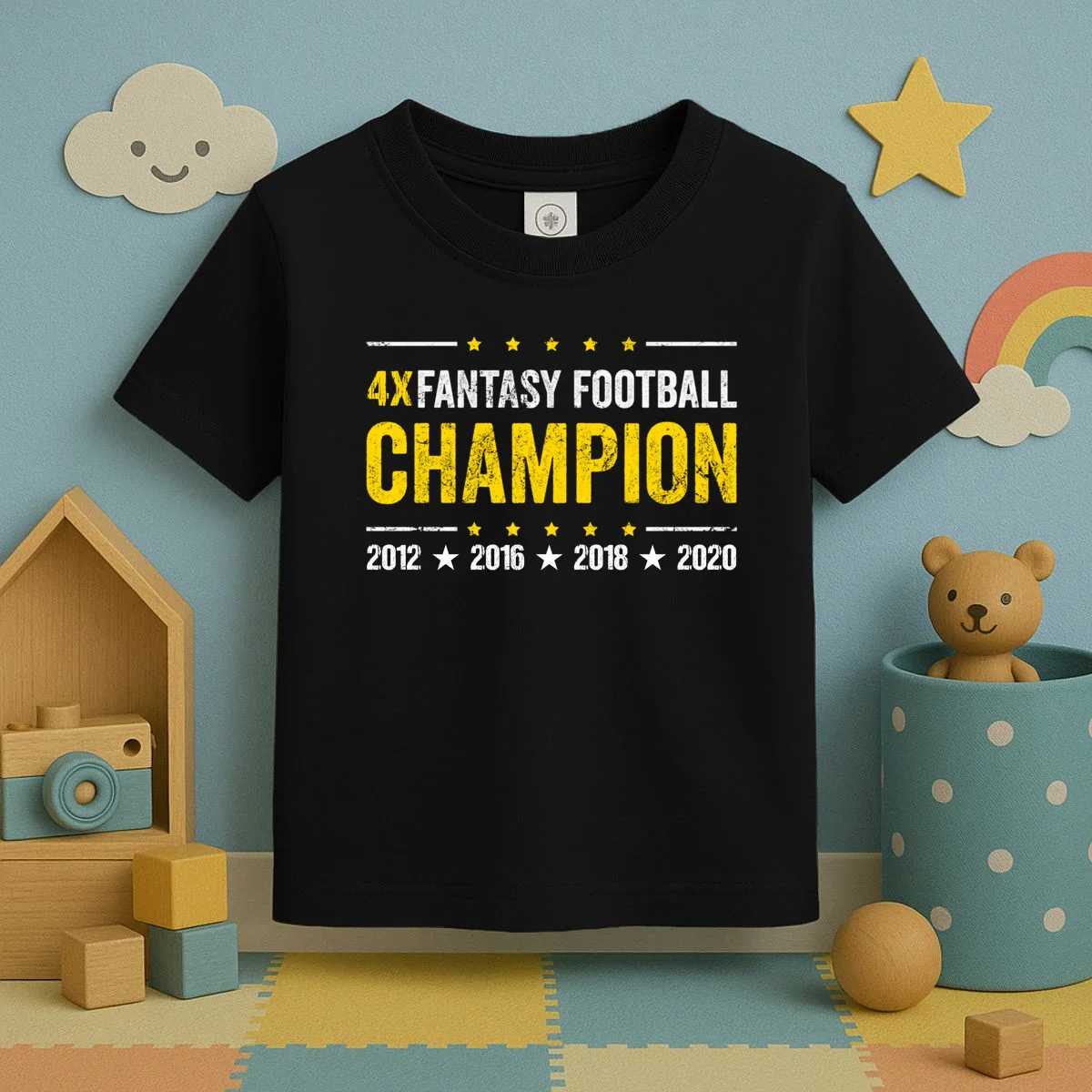 Personalized Fantasy Football Champion Custom Year Toddler T-Shirt - Front 2