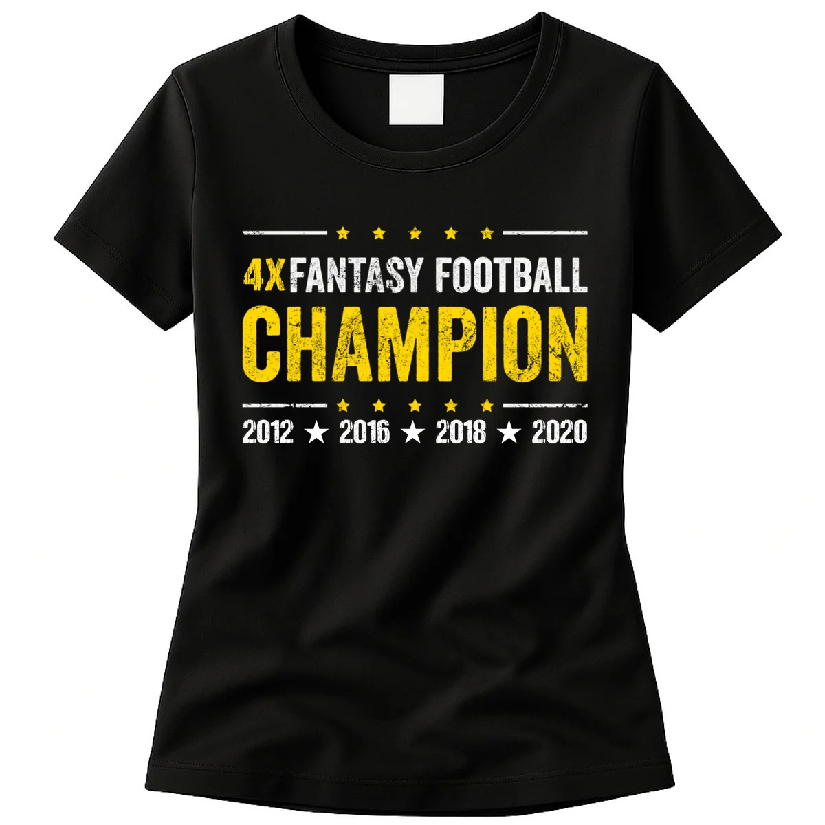 Personalized Fantasy Football Champion Custom Year Women's T-Shirt - Front