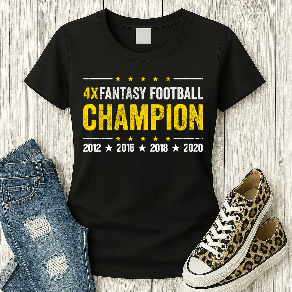 Personalized Fantasy Football Champion Custom Year Women's T-Shirt - Front 2