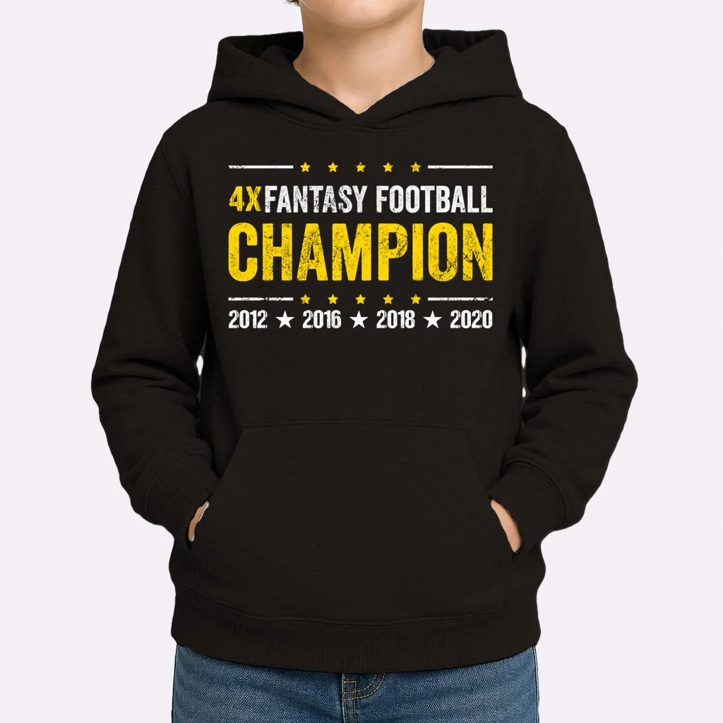 Personalized Fantasy Football Champion Custom Year Kids Hoodie - Front 1