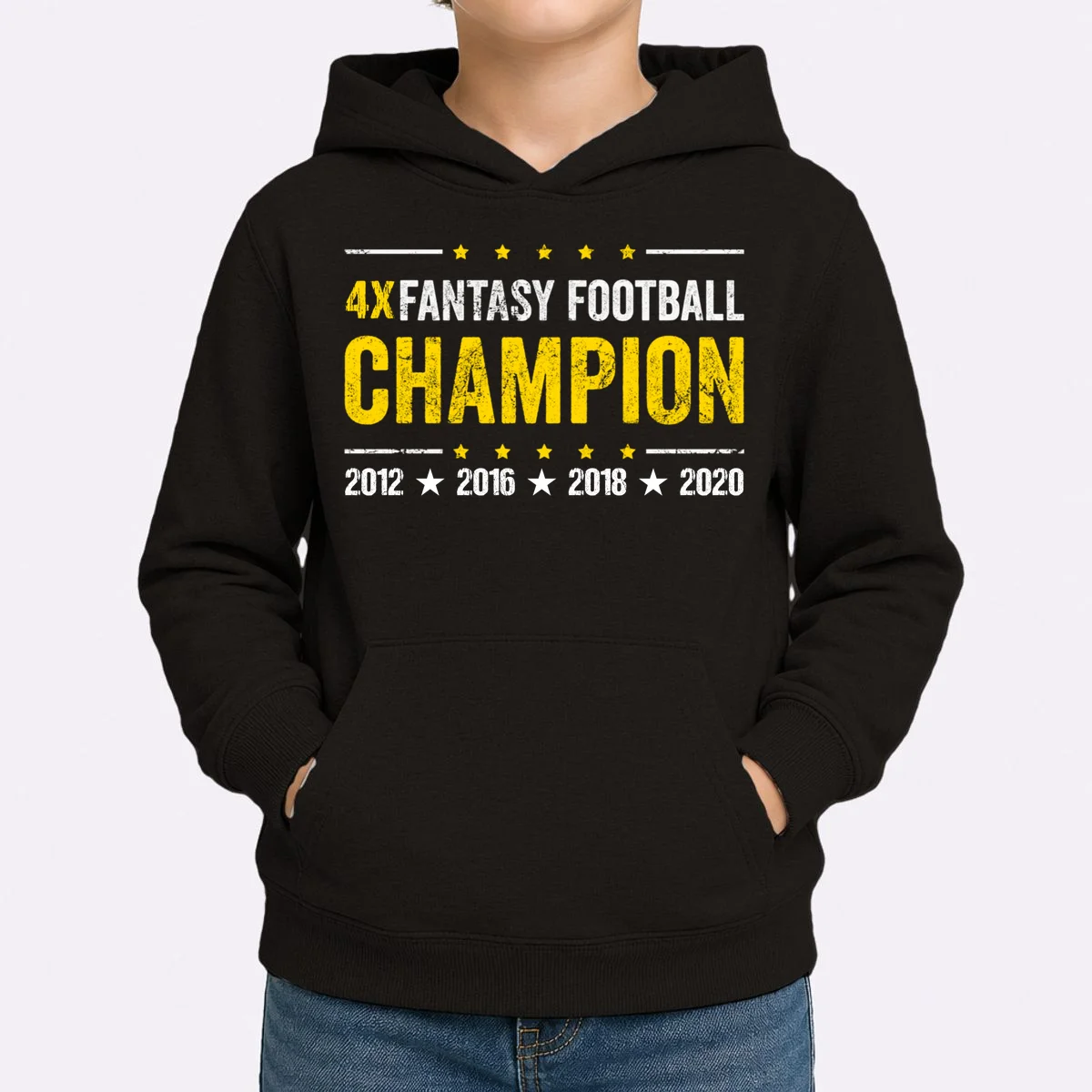 Personalized Fantasy Football Champion Custom Year Kids Hoodie - Front 1