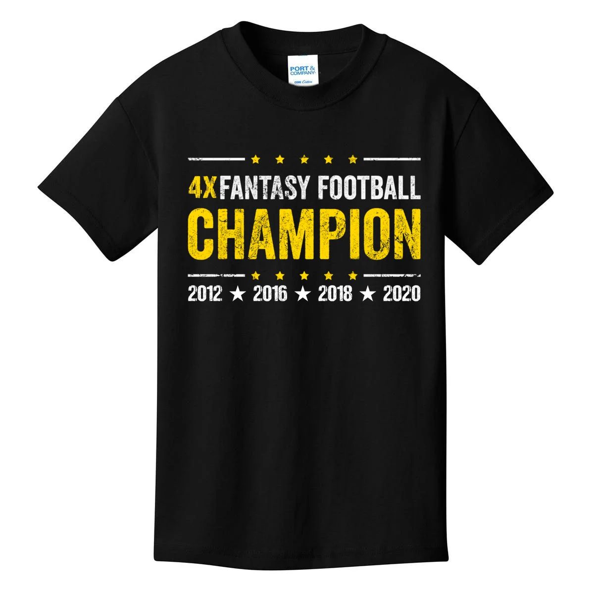 Personalized Fantasy Football Champion Custom Year Kids T-Shirt - Front