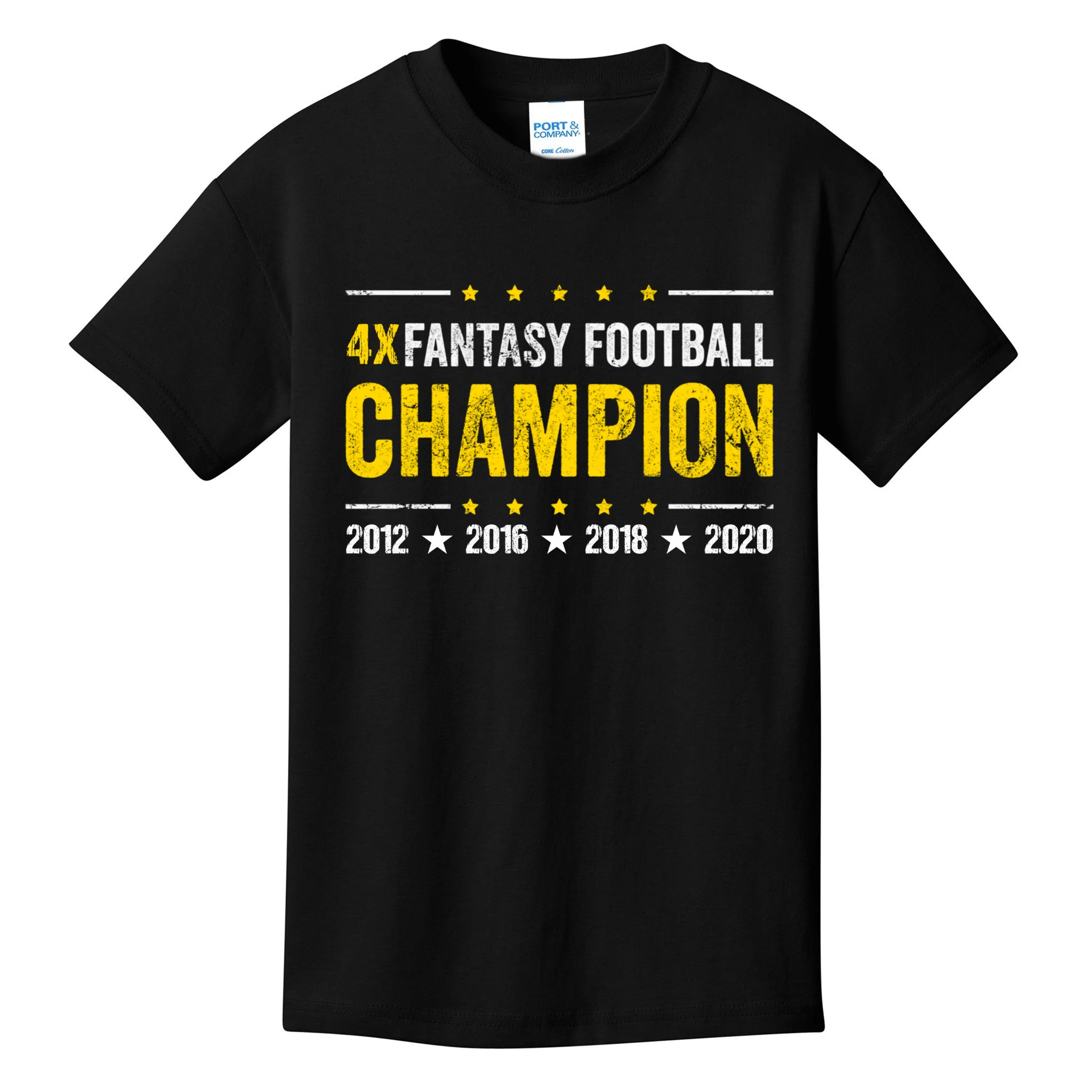 Personalized Fantasy Football Champion Custom Year Kids T-Shirt - Front