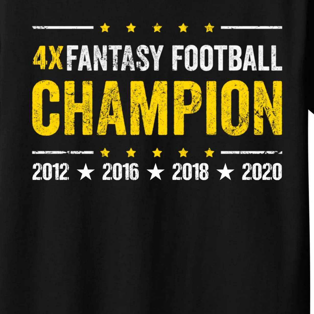 Personalized Fantasy Football Champion Custom Year Kids T-Shirt - Front - Close-up
