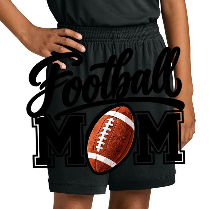 Custom Football Mom Personalized Name and Number Football Mama Gameday Kids Shorts - Front 1