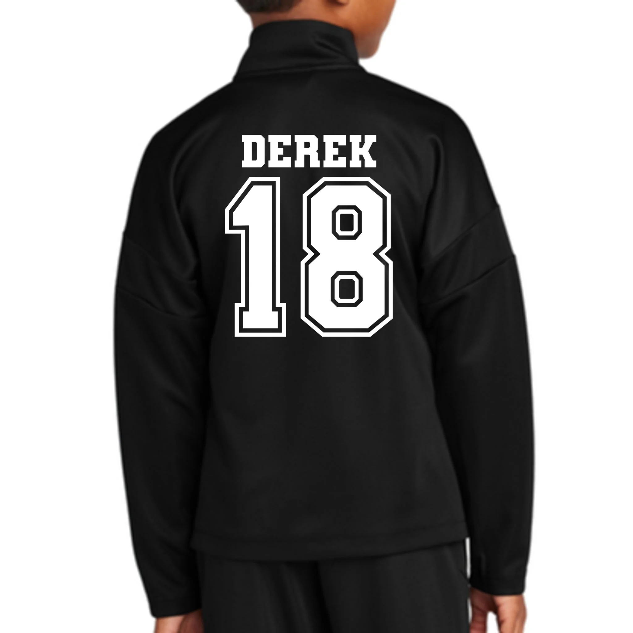 Custom Football Mom Personalized Name and Number Football Mama Gameday Kids Jacket - Back