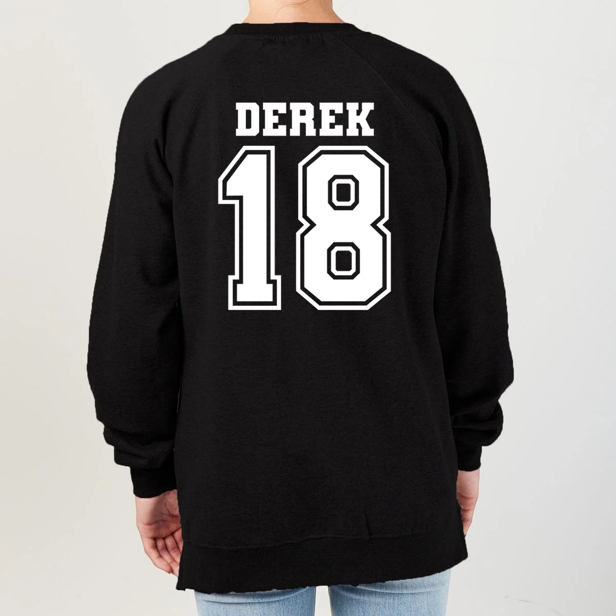 Custom Football Mom Personalized Name and Number Football Mama Gameday Women's Sweatshirt - Back