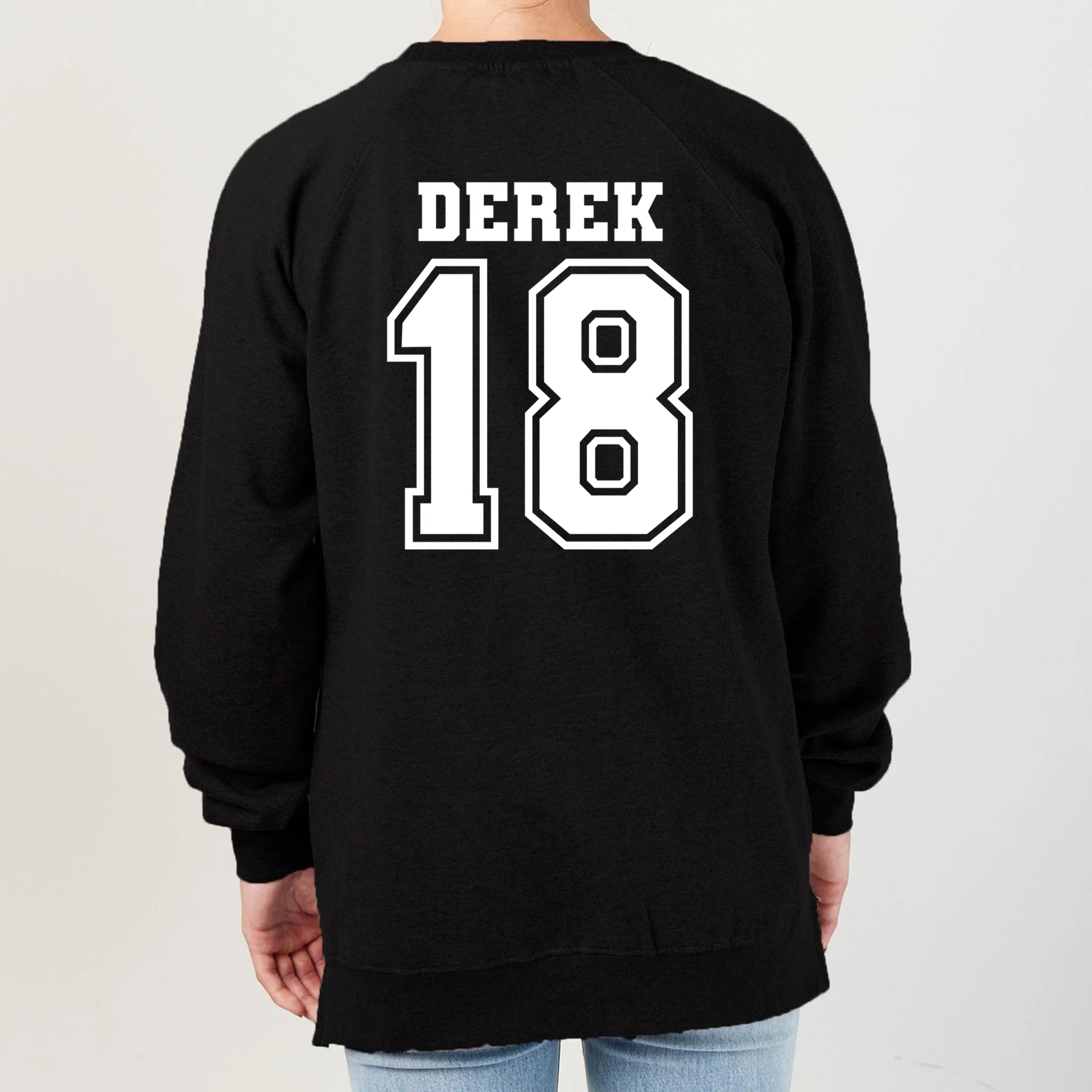 Custom Football Mom Personalized Name and Number Football Mama Gameday Women's Sweatshirt - Back