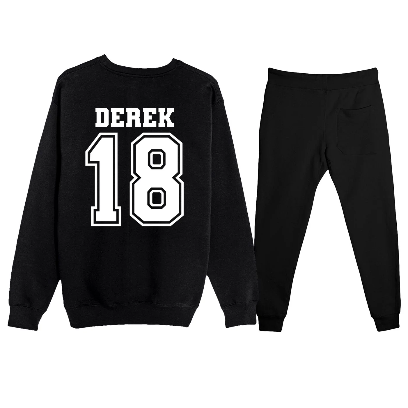 Custom Football Mom Personalized Name and Number Football Mama Gameday Men's Sweatsuit - Back - Close-up