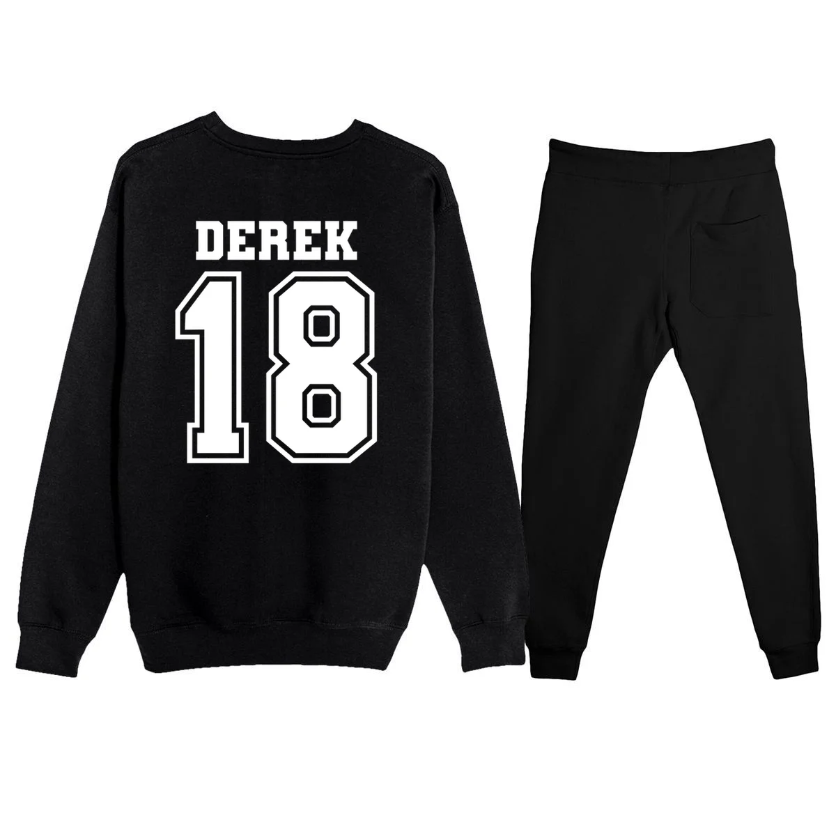 Custom Football Mom Personalized Name and Number Football Mama Gameday Men's Sweatsuit - Back