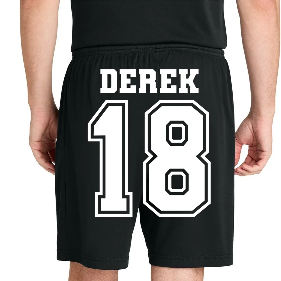 Custom Football Mom Personalized Name and Number Football Mama Gameday Men's Shorts - Back 1