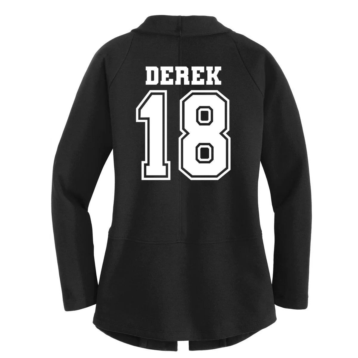 Custom Football Mom Personalized Name and Number Football Mama Gameday Women's Cardigan - Back - Close-up