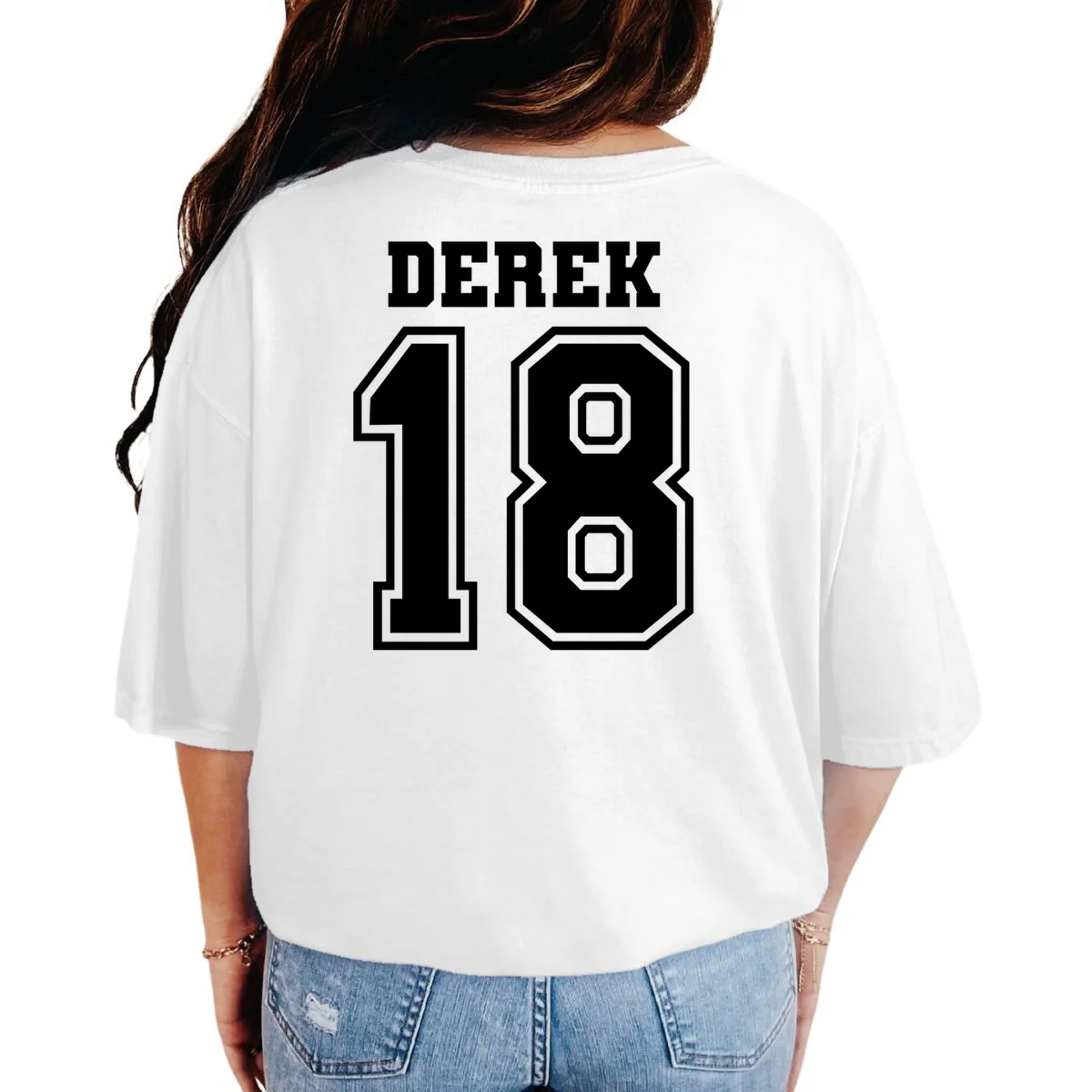 Custom Football Mom Personalized Name and Number Football Mama Gameday T-Shirt - Back