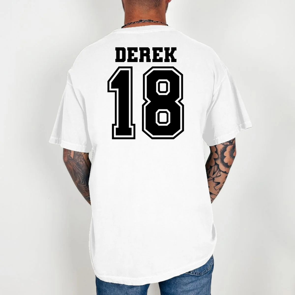 Custom Football Mom Personalized Name and Number Football Mama Gameday T-Shirt - Back 2