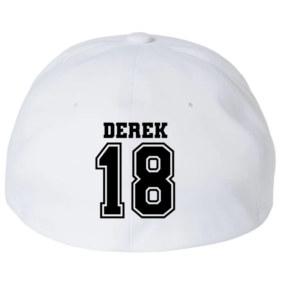 Custom Football Mom Personalized Name and Number Football Mama Gameday Flexfit Men's Snapback Hat - Back - Close-up