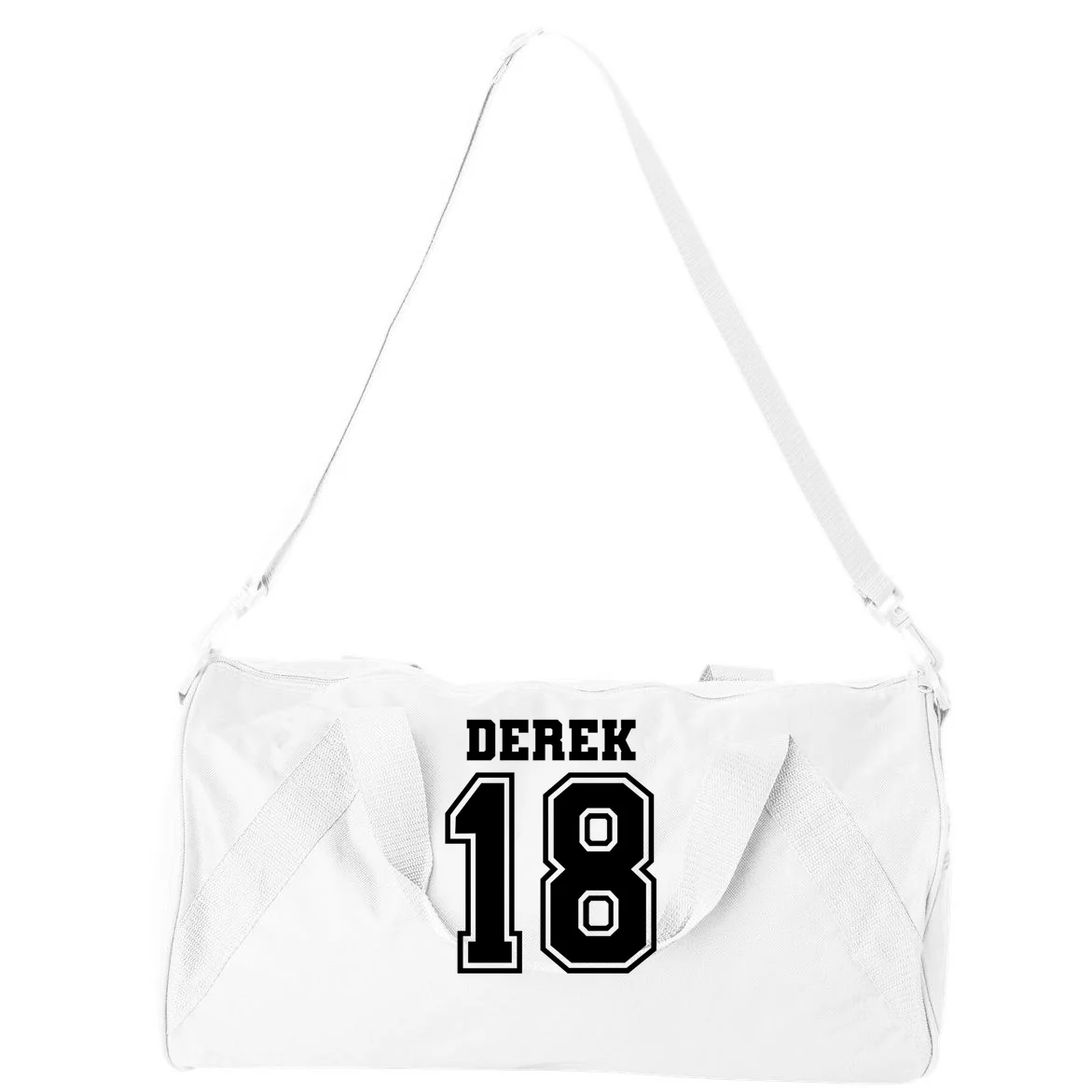 Custom Football Mom Personalized Name and Number Football Mama Gameday Duffel Bag - Back - Close-up