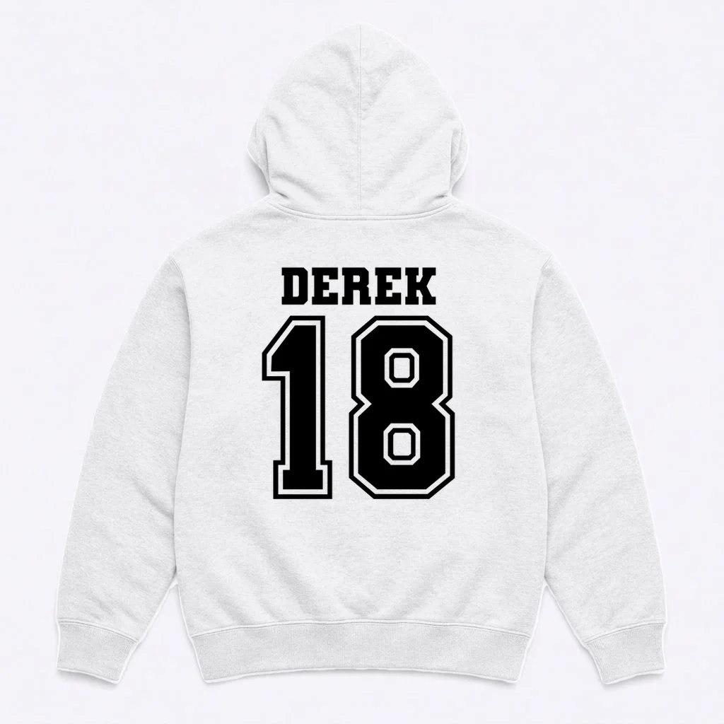 Custom Football Mom Personalized Name and Number Football Mama Gameday Hoodie - Back