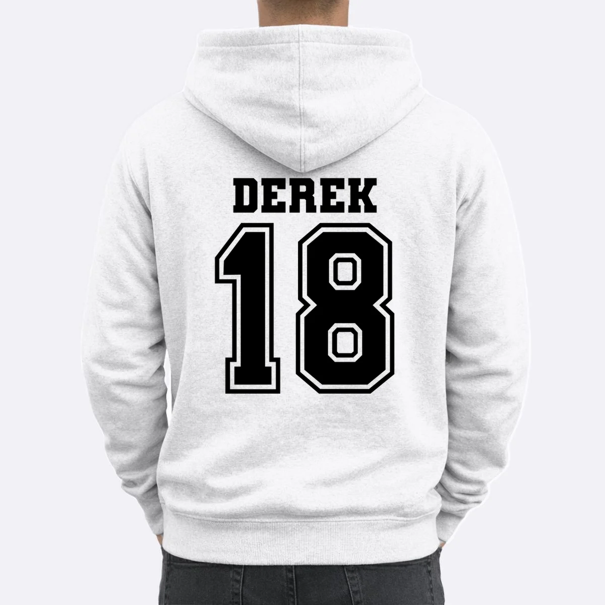 Custom Football Mom Personalized Name and Number Football Mama Gameday Men's Hoodie - Back 1