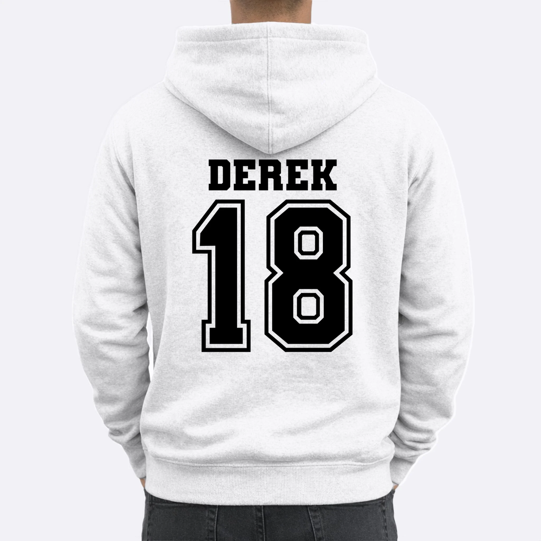 Custom Football Mom Personalized Name and Number Football Mama Gameday Men's Hoodie - Back 1