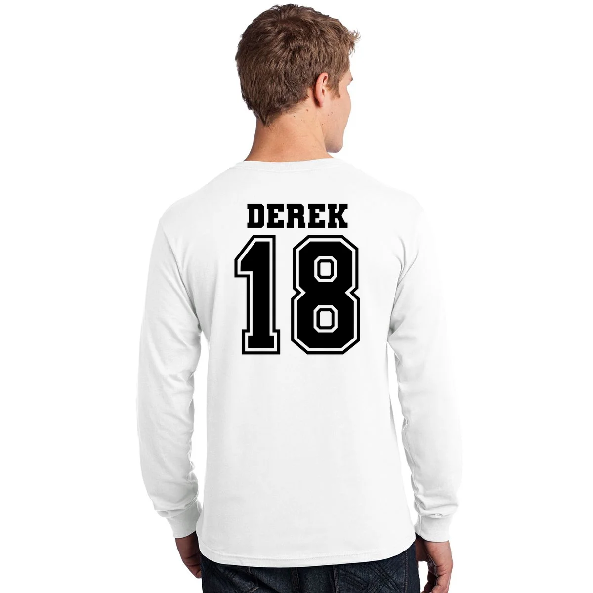 Custom Football Mom Personalized Name and Number Football Mama Gameday Long Sleeve Shirt - Back