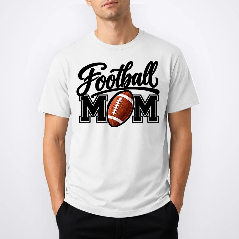 Custom Football Mom Personalized Name and Number Football Mama Gameday T-Shirt - Front 1