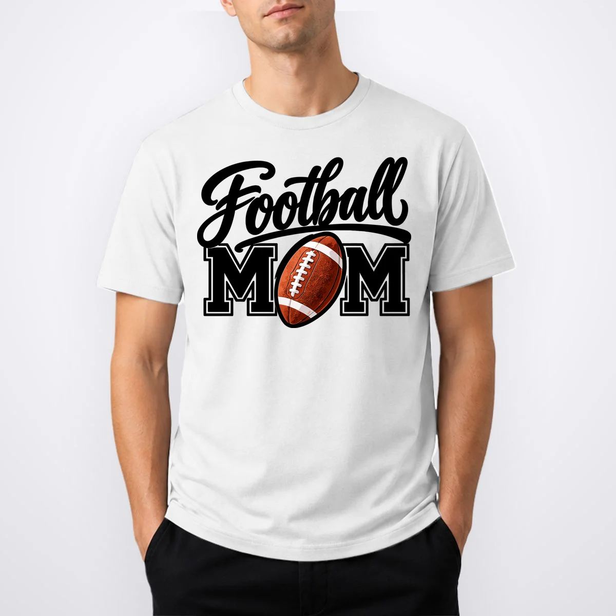 Custom Football Mom Personalized Name and Number Football Mama Gameday T-Shirt - Front 1