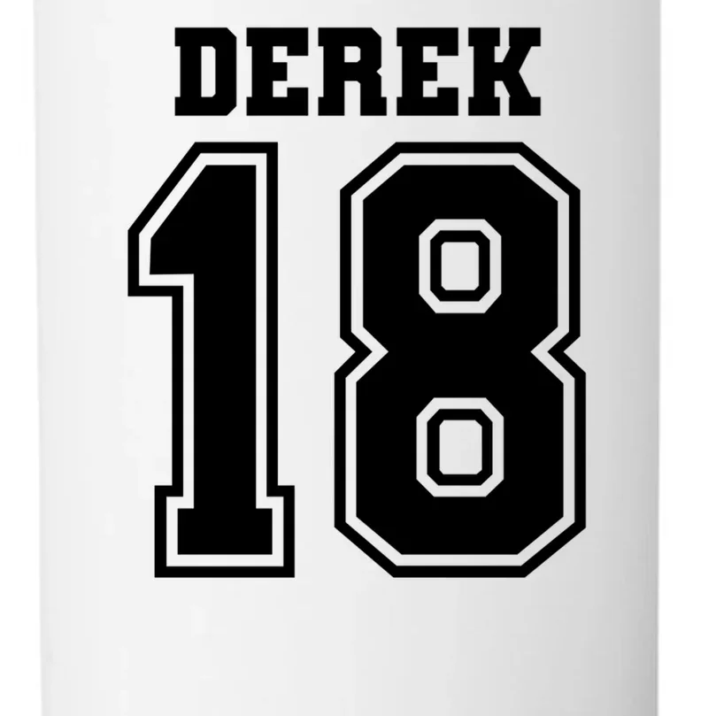 Custom Football Mom Personalized Name and Number Football Mama Gameday 24oz Water Bottle - Back - Close-up